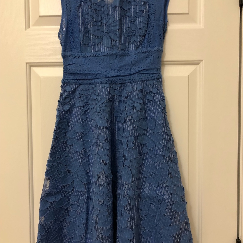 Anthropologie new lace & denim dress